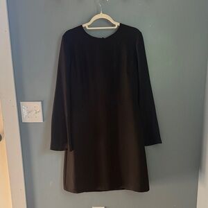 Banana Republic  Black Bell Sleeve Tie Back Crepe Dress